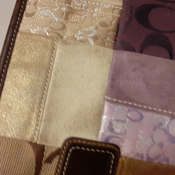 Coach Multi Patchwork Suede Leather Hobo Crossbody Bag - Picture 10 of 16